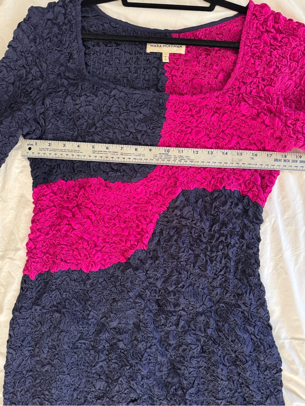 Mara Hoffman Two-Tone Textured Long Sleeve Maxi Dress in Black and Magenta - Picture 7 of 13